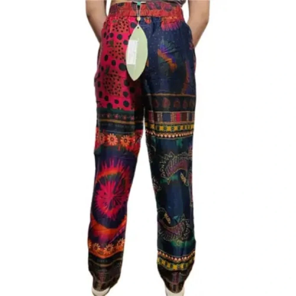 FARM Rio Multicolor Wide-Leg Patchwork Print Pants - Picture 4 of 7